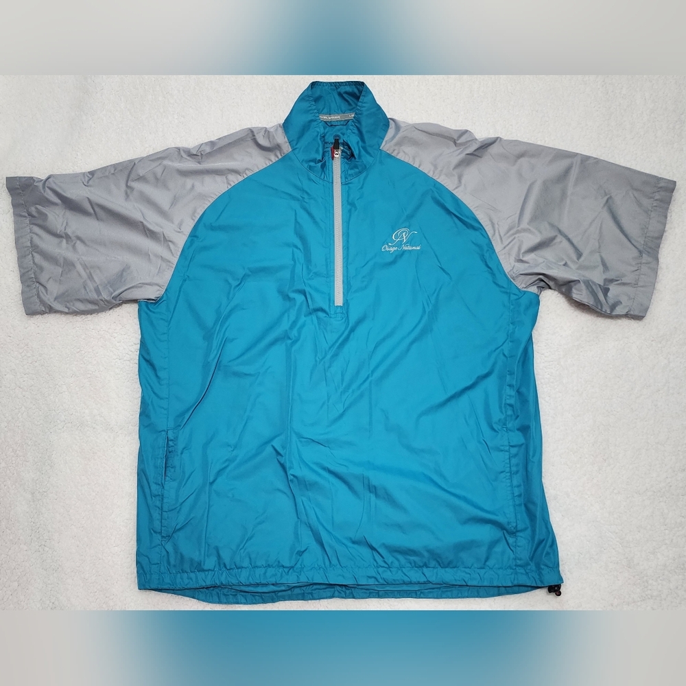 Levelwear Golf Pullover Windbreaker SS Turquoise/Gray Size XL